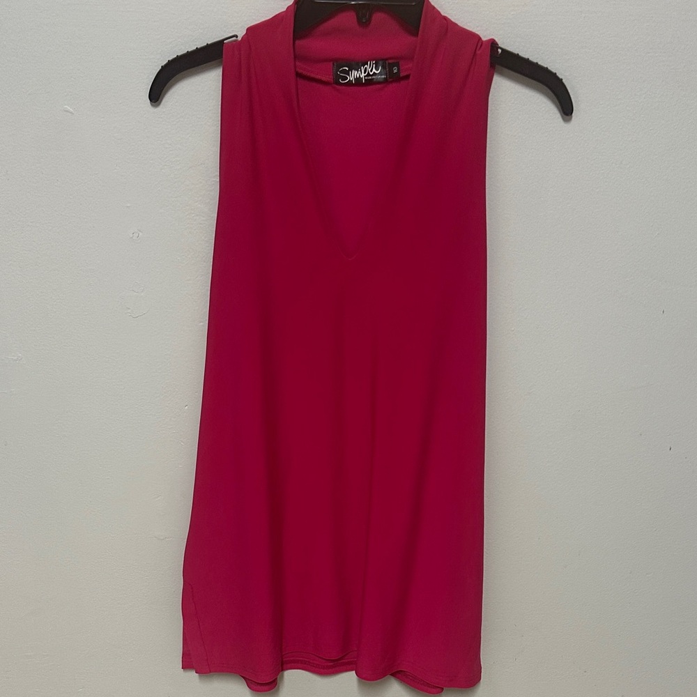 Simple Women's Pink Tank Top thick material,